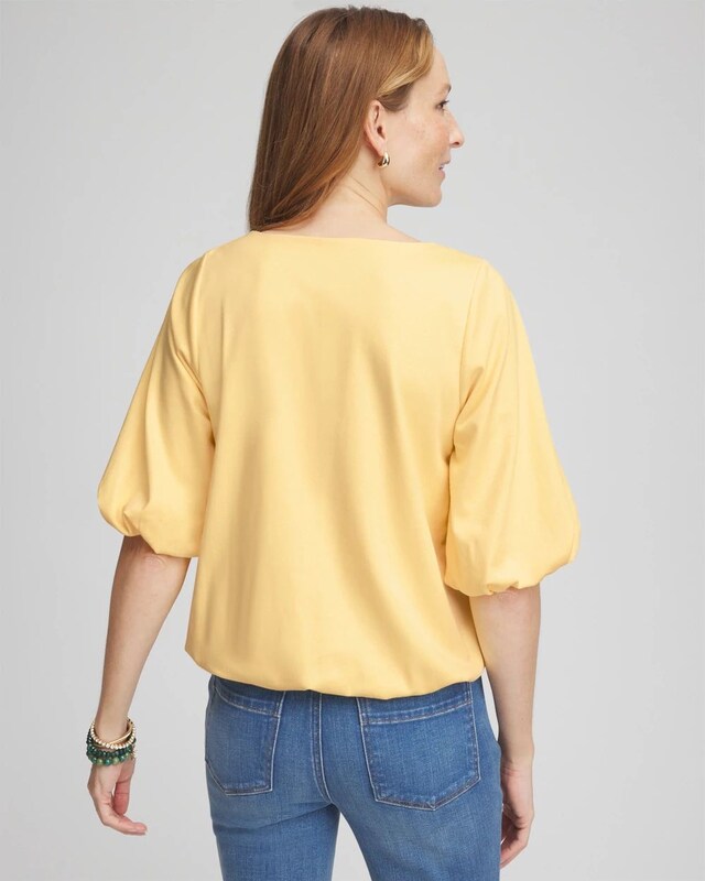 Bubble Hem Pleated Cotton Top - image 3